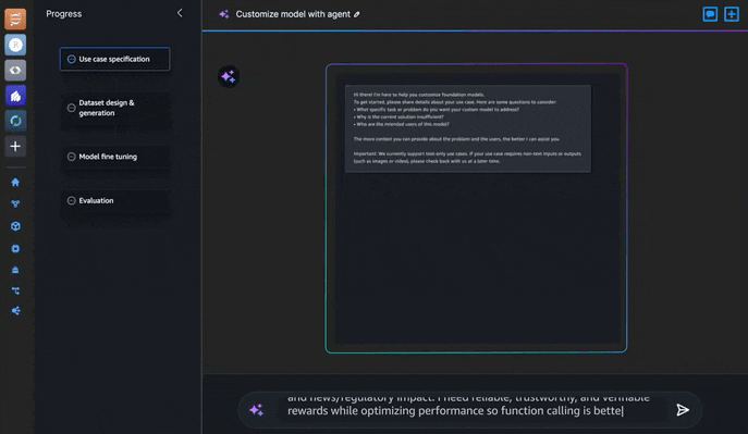 SageMaker model customization agent