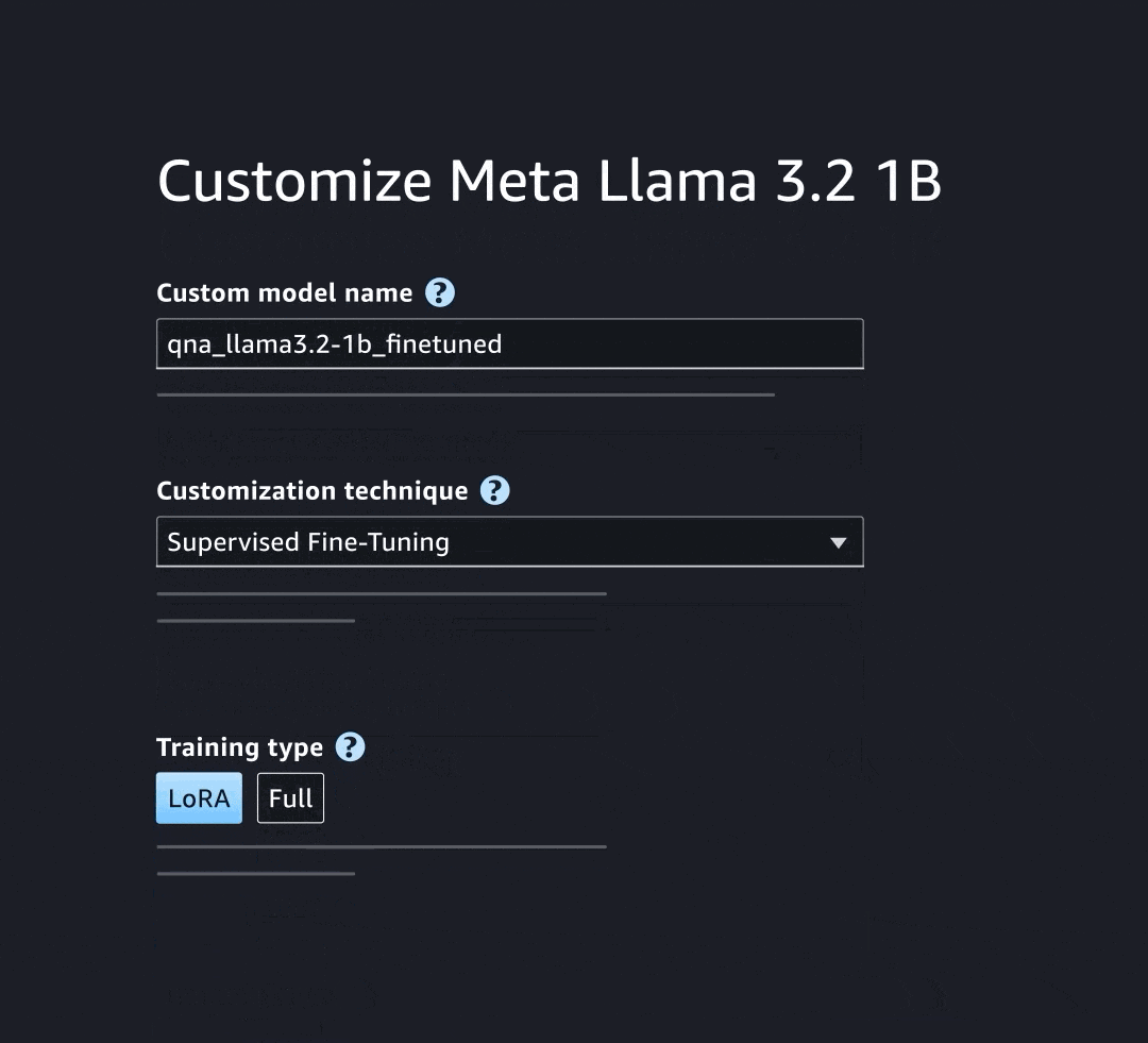 Serverless model customization